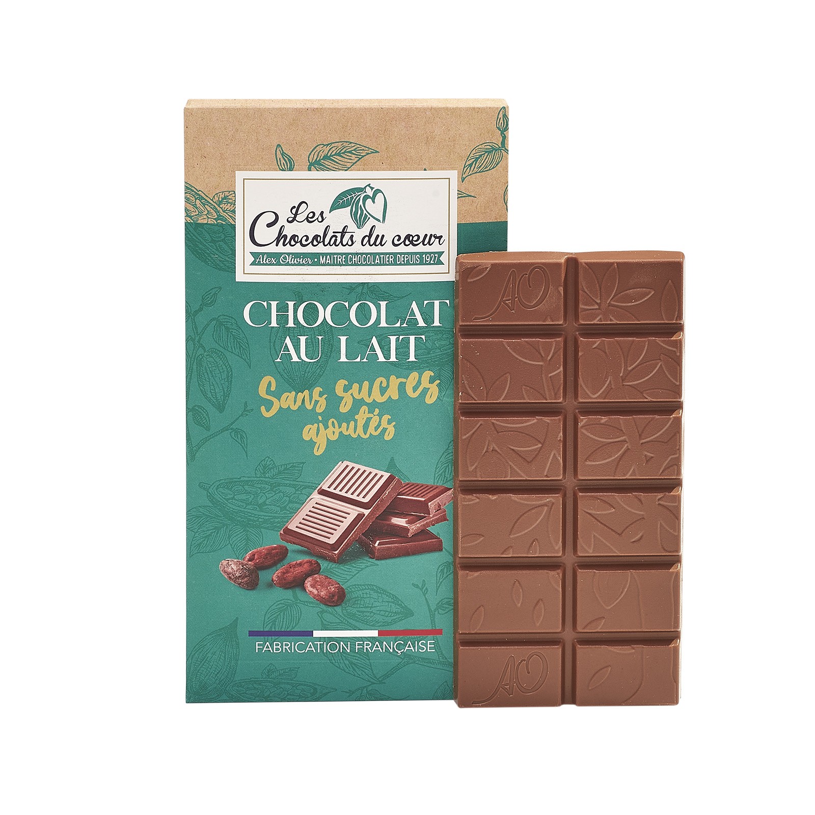 Tablette Chocolat au lait, gamme Sans Sucres / Sans Sucres Ajoutés